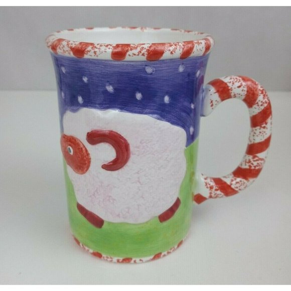 Vintage 2000 Lotus 3D Farm Animals Coffee Cup Mup Puppy Sheep - Picture 3 of 6
